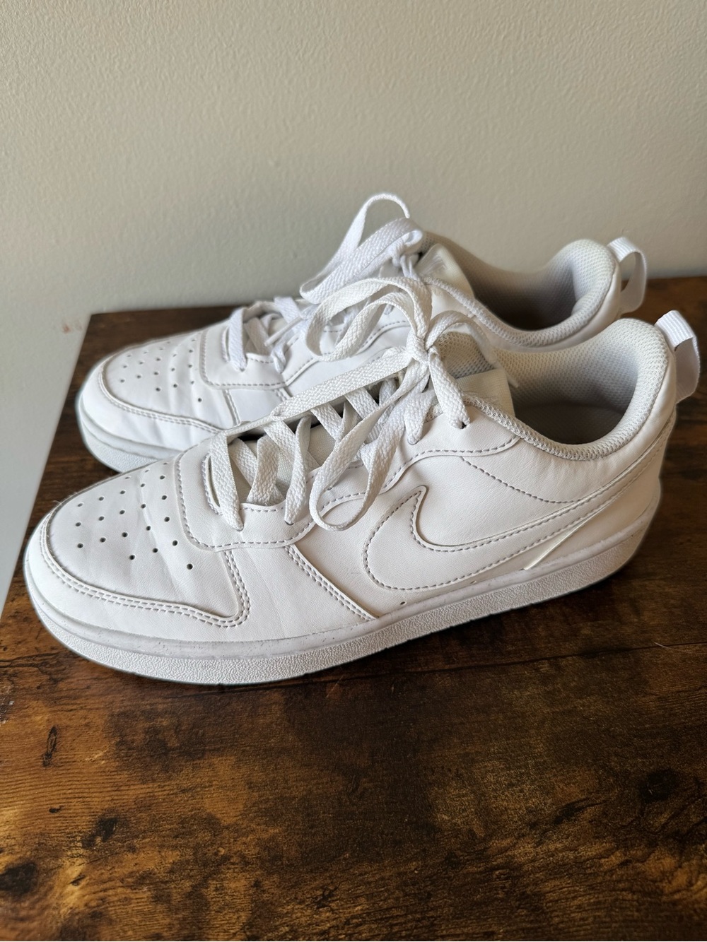 Nike Court Borough Low Recraft Triple White Sneakers 6Y / Women’s 7.5